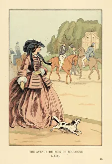 The Avenue du Bois de Boulogne in 1856, 1898 (litho) The Avenue du Bois de Boulogne in 1856, 1898 (litho)