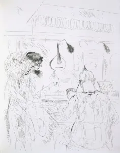Backstage scene at a Paris Bal de Nuit or circus, from Paris Sketches Backstage scene at a Paris Bal de Nuit or circus, from Paris Sketches