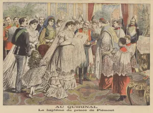 Baptism of the Prince of Piedmont at the Quirinal Palace in Rome (colour litho) Baptism of the Prince of Piedmont at the Quirinal Palace in Rome (colour litho)