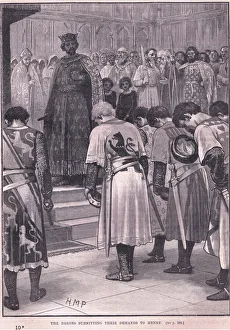 The barons submitting their demands to Henry AD 1258 (litho) The barons submitting their demands to Henry AD 1258 (litho)