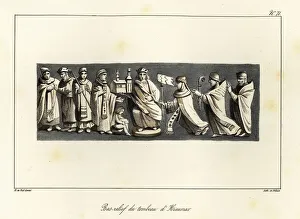 Bas-relief from the tomb of Hincmar (806-882), Archbishop of Reims and adviser to Charles the Bald, Carolingian Emperor Bas-relief from the tomb of Hincmar (806-882), Archbishop of Reims and adviser to Charles the Bald, Carolingian Emperor