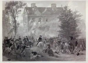 The Battle of Germantown at Chew House in 1777, engraved by Robert Hinshelwood (1812-c The Battle of Germantown at Chew House in 1777, engraved by Robert Hinshelwood (1812-c