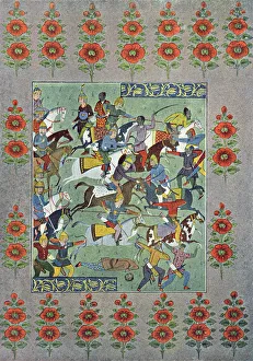 A Battle, illustration from The Arabian Nights, 1895 (colour engraving) A Battle, illustration from The Arabian Nights, 1895 (colour engraving)