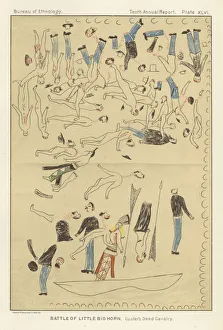 Battle of Little Big Horn - Custer's Dead Cavalry (colour litho) Battle of Little Big Horn - Custer's Dead Cavalry (colour litho)
