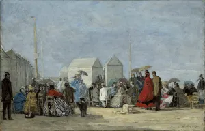 Beach Scene at Trouville; Scene de plage a Trouville, 1864 (oil on board) Beach Scene at Trouville; Scene de plage a Trouville, 1864 (oil on board)