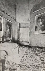 Bedroom in smallest house in Wales, Conway (b/w photo) Bedroom in smallest house in Wales, Conway (b/w photo)