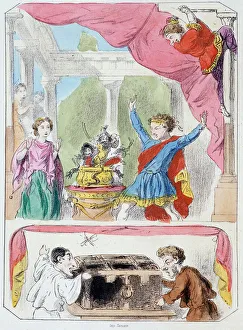 Berlingue's trunk - Lithography, from Theatre des marionnettes du jardin des Tuileries Berlingue's trunk - Lithography, from Theatre des marionnettes du jardin des Tuileries