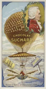 Blanchard's balloon with oars, 1784 (chromolitho) Blanchard's balloon with oars, 1784 (chromolitho)