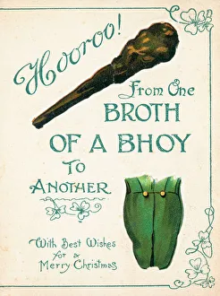 Bludgeon and Jacket, Christmas Card (chromolitho) Bludgeon and Jacket, Christmas Card (chromolitho)
