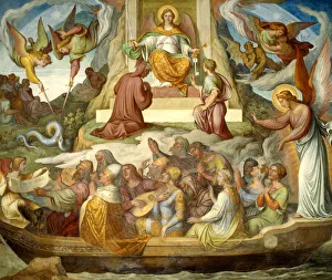 The Boat of the Penitent and the Mountain of Purgatory (fresco) The Boat of the Penitent and the Mountain of Purgatory (fresco)