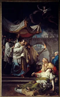 Borromee communicating pestiferes. Saint Charles Borromee (Carlo Borromeo Borromee communicating pestiferes. Saint Charles Borromee (Carlo Borromeo