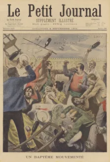A brawl at a gypsy Christening (colour litho) A brawl at a gypsy Christening (colour litho)