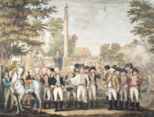 The British Surrendering to General Washington after their Defeat at Yorktown, Virginia The British Surrendering to General Washington after their Defeat at Yorktown, Virginia