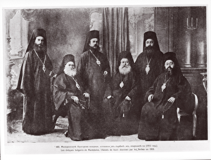 Bulgarian Bishops of Macedonia chased away from their diocese by Serbs, 1913 (b/w photo) Bulgarian Bishops of Macedonia chased away from their diocese by Serbs, 1913 (b/w photo)