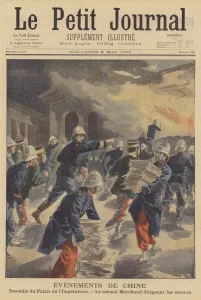 Burning of the Palace of the Empress in Beijing (colour litho) Burning of the Palace of the Empress in Beijing (colour litho)