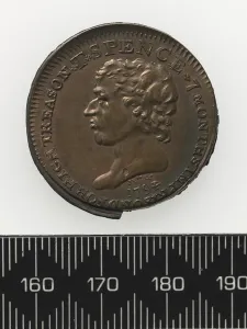 Bust of Thomas Spence Token, obverse (copper) Bust of Thomas Spence Token, obverse (copper)