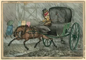 Cabriolet or Shelter versus Pelter (coloured engraving) Cabriolet or Shelter versus Pelter (coloured engraving)
