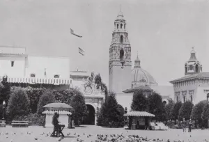 California: San Diego, Plaza in Balboa Park, comprising 1, 400 acres, site of Panama-California Exposition (b/w photo) California: San Diego, Plaza in Balboa Park, comprising 1, 400 acres, site of Panama-California Exposition (b/w photo)