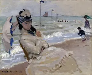 Camille on the Beach in Trouville, 1870 (oil on canvas) Camille on the Beach in Trouville, 1870 (oil on canvas)