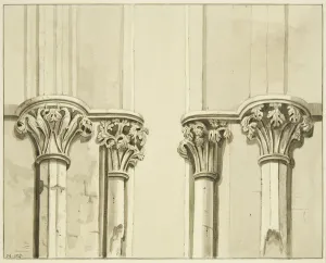 Four capitals close to the vestry doorway of St Mark's (w/c on paper) Four capitals close to the vestry doorway of St Mark's (w/c on paper)