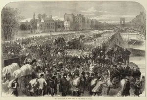 The Capitulation of Paris Scene on the Bridge of Neuilly (engraving) The Capitulation of Paris Scene on the Bridge of Neuilly (engraving)