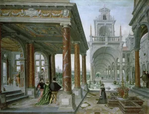 Cappricio of palace architecture with Figures Promenading, 1596 Cappricio of palace architecture with Figures Promenading, 1596
