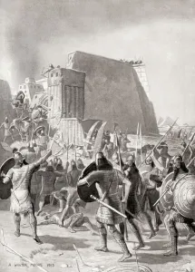 The capture of Memphis, Egypt by the Assyrian king Esarhaddon, 671 BC The capture of Memphis, Egypt by the Assyrian king Esarhaddon, 671 BC