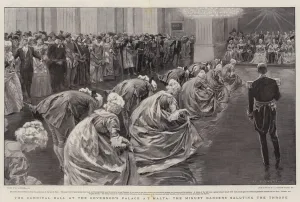 The Carnival Ball at the Governor's Palace at Malta, the Minuet Dancers saluting the Throne (litho) The Carnival Ball at the Governor's Palace at Malta, the Minuet Dancers saluting the Throne (litho)