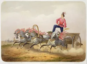 Carriage Racing, engraved by Yves Grenier (colour litho) Carriage Racing, engraved by Yves Grenier (colour litho)