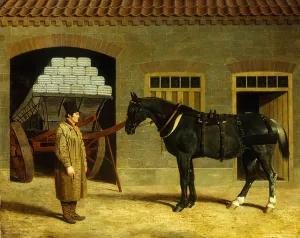 A Cart Horse and Driver Outside a Stable, 1827 (oil on canvas) A Cart Horse and Driver Outside a Stable, 1827 (oil on canvas)