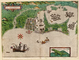 Maps Collection: Cartegena, from Drakes West Indian Voyage 1585 - 86, pub