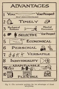 Cartoon depicting the advantages of direct advertising (litho) Cartoon depicting the advantages of direct advertising (litho)