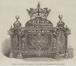 Casket in which the Address of the City was presented to the Sultan (engraving) Casket in which the Address of the City was presented to the Sultan (engraving)