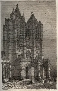 Cathedrale Notre-Dame de Noyon in the Oise, Picardy - engraving in " Cathedrale Notre-Dame de Noyon in the Oise, Picardy - engraving in "