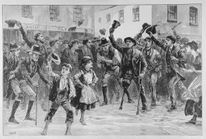Cheering Lord Randolph Churchills Name at Loughrea, on the Town Crier Announcing Cheering Lord Randolph Churchills Name at Loughrea, on the Town Crier Announcing