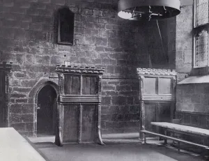 Chetham's Hospital and Library, Manchester: The Screens, Baronial Hall (b/w photo) Chetham's Hospital and Library, Manchester: The Screens, Baronial Hall (b/w photo)