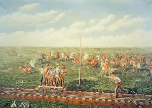 Cheyenne Indians attack workers on the Union Pacific Railroad near Fossil Creek in Kansas Cheyenne Indians attack workers on the Union Pacific Railroad near Fossil Creek in Kansas