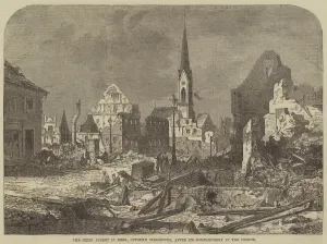The Chief Street in Kehl, opposite Strasbourg, after its Bombardment by the French (engraving) The Chief Street in Kehl, opposite Strasbourg, after its Bombardment by the French (engraving)