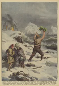 While the two children dragged by their parents in the Flying Family's aviation adventure... (colour litho) While the two children dragged by their parents in the Flying Family's aviation adventure... (colour litho)
