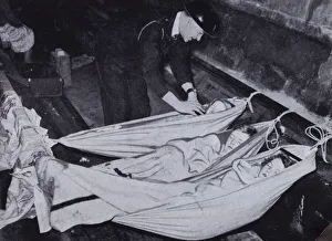 Children sleeping in hammocks in the London Underground during a German air raid, World War II, 1940-1941 (b/w photo) Children sleeping in hammocks in the London Underground during a German air raid, World War II, 1940-1941 (b/w photo)