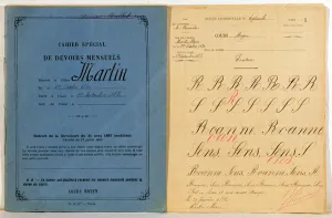 Child's exercise book from the school at Epineuil, 1892 (pen & ink on paper) Child's exercise book from the school at Epineuil, 1892 (pen & ink on paper)