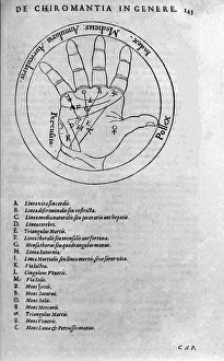 Chiromancy and divinatory prediction: representation of the different lines of the hand Chiromancy and divinatory prediction: representation of the different lines of the hand