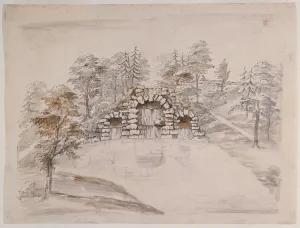 Chiswick, design for a cascade (pen and ink and wash on paper) Chiswick, design for a cascade (pen and ink and wash on paper)