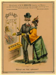 Which do you choose? Advertisement for Jewelry Store (colour litho) Which do you choose? Advertisement for Jewelry Store (colour litho)