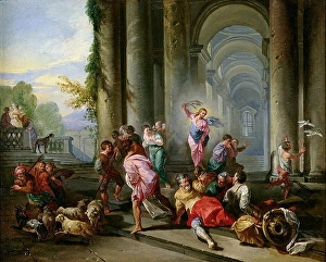 Christ Driving the Merchants from the Temple, c.1720-30 (oil on canvas) Christ Driving the Merchants from the Temple, c.1720-30 (oil on canvas)