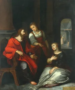 Christ in the House of Mary and Martha, 1556 (oil on copper on cradle) Christ in the House of Mary and Martha, 1556 (oil on copper on cradle)