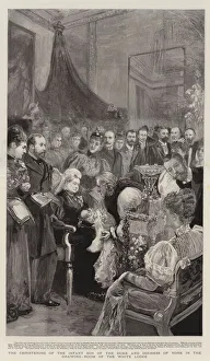 The Christening of the Infant Son of the Duke and Duchess of York in the Drawing-Room of the White Lodge (engraving) The Christening of the Infant Son of the Duke and Duchess of York in the Drawing-Room of the White Lodge (engraving)