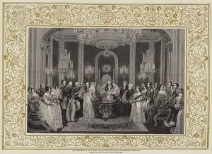 The Christening of the Princess Royal in the Throne-Room at Buckingham Palace, 1841 (colour litho) The Christening of the Princess Royal in the Throne-Room at Buckingham Palace, 1841 (colour litho)