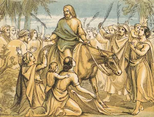 Christ's Entry into Jerusalem (coloured engraving) Christ's Entry into Jerusalem (coloured engraving)