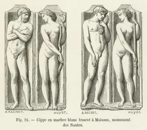 Cippe en marbre blanc trouve a Maisons, monument des Nautes (engraving) Cippe en marbre blanc trouve a Maisons, monument des Nautes (engraving)
